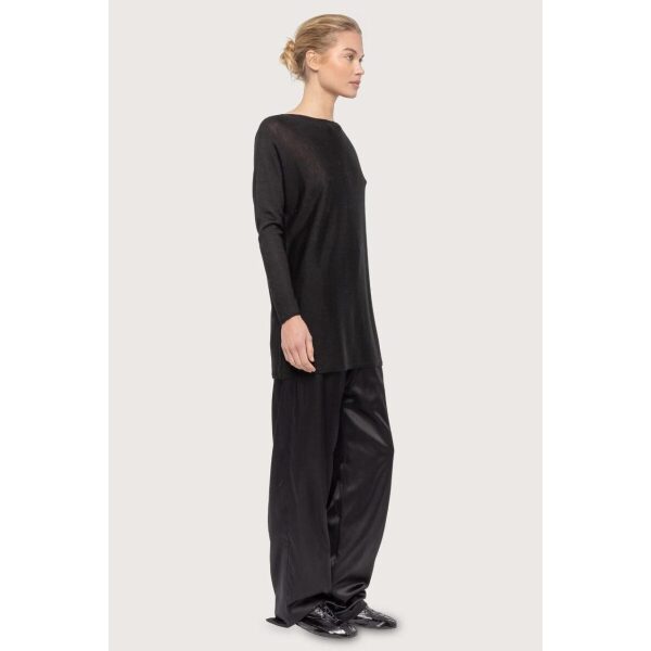 Merino lyocell wide boatneck Black - Bilde 2