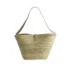 Bag straw / leather 50 cm natur - Bilde 3