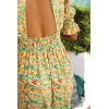 Koko Dress Long Open Back Short Sleeves - Green Flower - Bilde 3