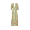 Koko Dress Long Open Back Short Sleeves - Green Flower - Bilde 2