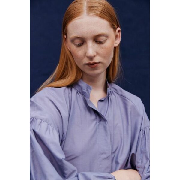 Cotton Silk Poem Shirt - Soft Blue - Bilde 2