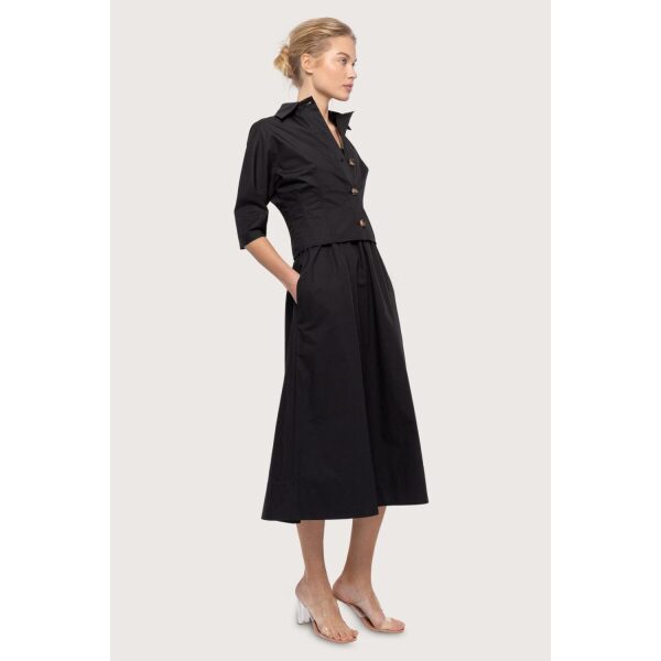 Poplin Cropped Shirt - Black - Bilde 2