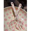 Melamin salat skje og gaffel med Pink Dots Print - Bilde 2
