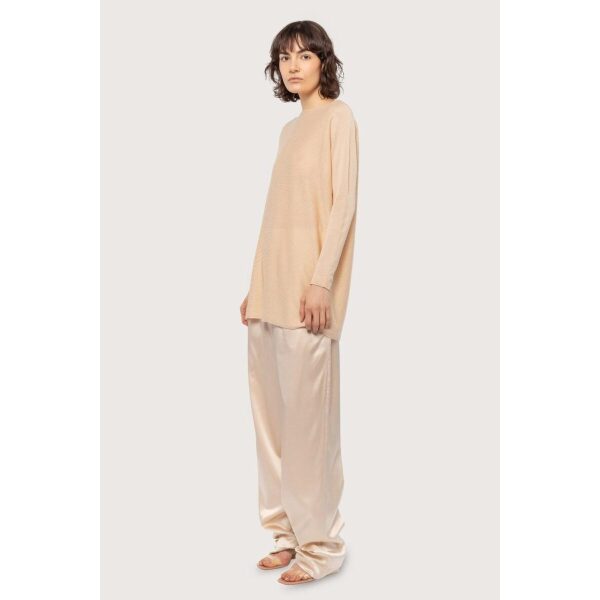 Merino lyocell wide boatneck Milky peach - Bilde 2