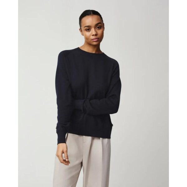 Freya Cotton / Cashmere Sweater Dark Blue - Bilde 4