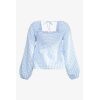 Rania Smock Blouse Light Blue Check - Bilde 2