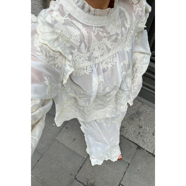 Ellinor Lace Shirt - Vintage White - Bilde 2