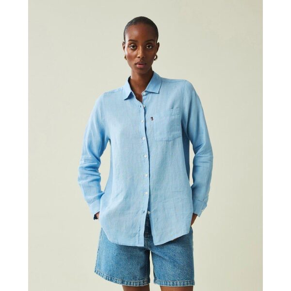 Isa Linen Shirt Light Blue - Bilde 3