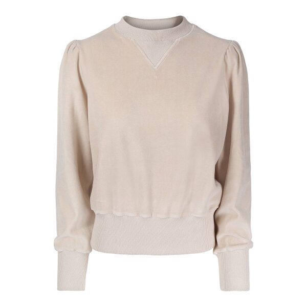 Mango Velour Sweater Beige