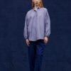 Cotton Silk Poem Shirt - Soft Blue