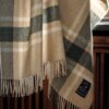 Frame Rutete Ullpledd - Hvit / Grønn / Beige 130 x 170 cm