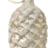 Glass cone lt pink iced 9cm
