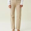 Natalia High Rise Straight Leg Jeans - Light Beige