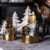 Messing Skog lyslykt set m / 2