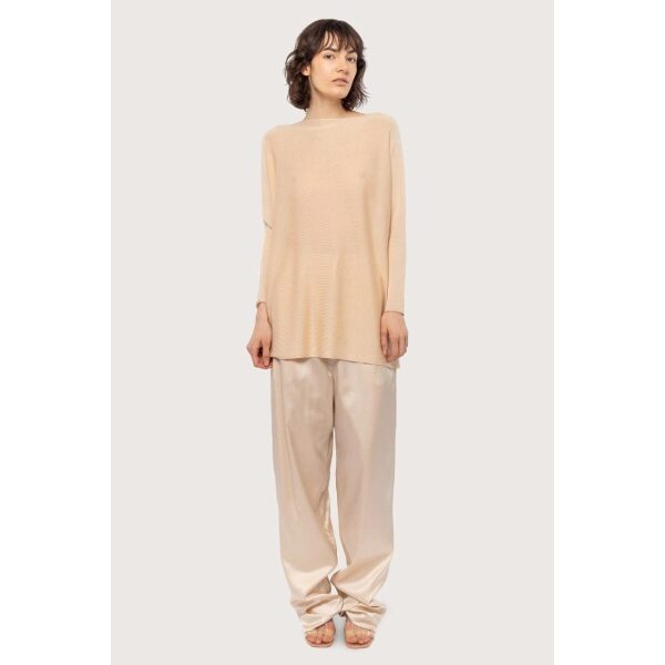 Merino lyocell wide boatneck Milky peach