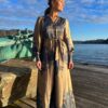 Nova Paisley Border Dress - Blue