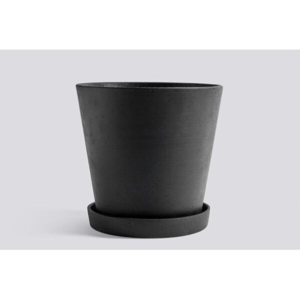 Flowerpot with Saucer XXL-Black