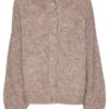 Patrisia Solid Knit Cardigan - Light Brown