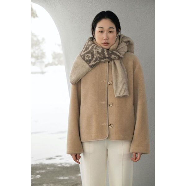 Lucia Lamb Fur Jacket - Sand