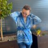 Kennedy Knit Cotton Jacket Blue
