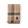 Frame Rutete Ullpledd - Hvit / Grønn / Beige 130 x 170 cm - Bilde 4