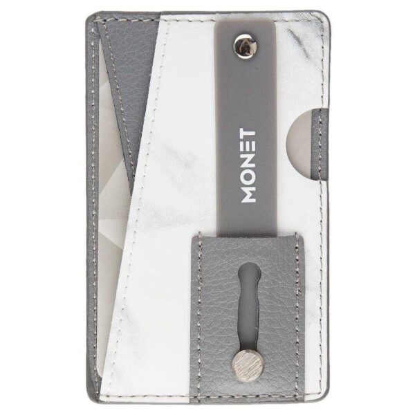 Phone Grip Wallet Kickstand - Grey/white