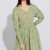 Sangsvane dress - Green flowers
