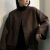 Carla Lambswool Jacket - Brown