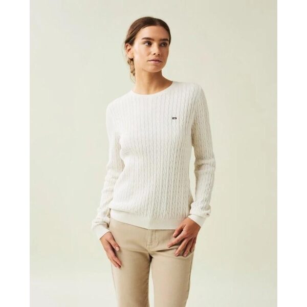 Marlene Organic Cotton Cable Knitted Sweater White