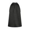 Rosette Crinkle Sateen Top - Black - Bilde 3