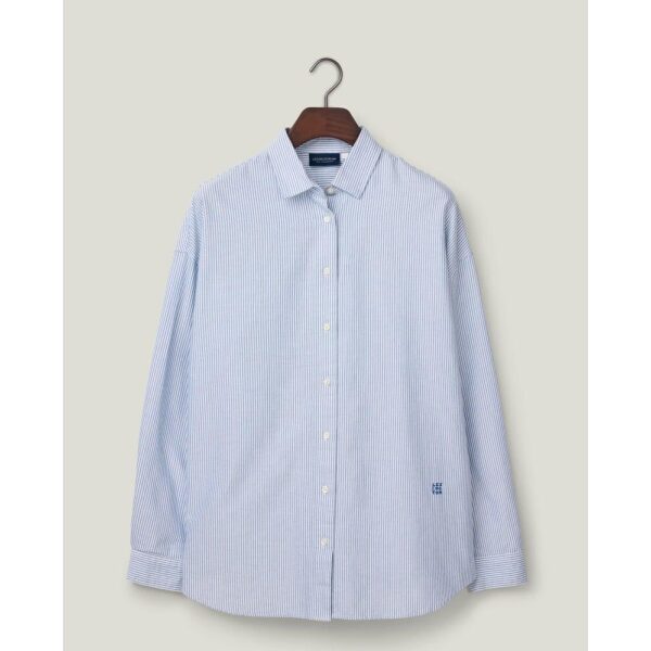 Pernilla Organic Cotton Oxford Shirt - Blue / White Stripe - Bilde 3