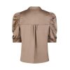 Roella Heavy Sateen Blouse - Dark Taupe - Bilde 5