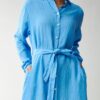 Isa Linen Shirt Dress - Blue