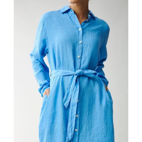 Isa Linen Shirt Dress - Blue