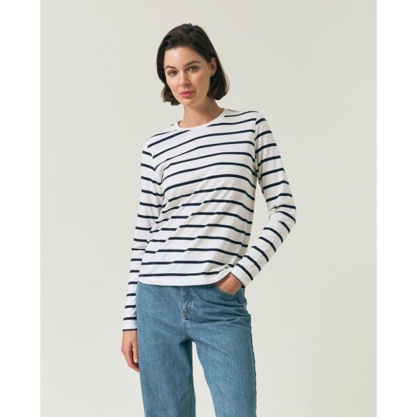 Micaela Long Sleeve Tee - Blue / White Stripe