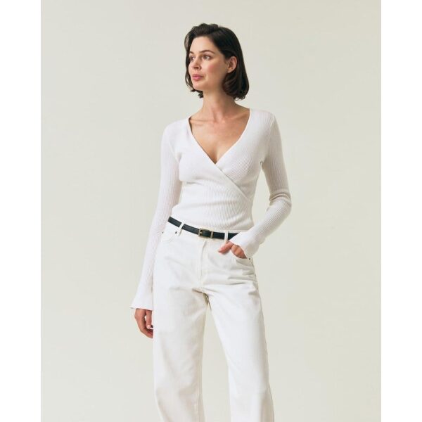 Rib Knittet Lyocell Blend Wrap - offwhite