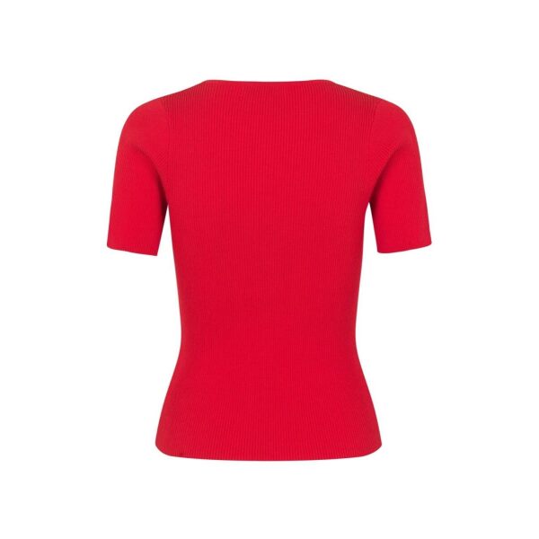 Rib Knit Short Sleeve - Red - Bilde 2