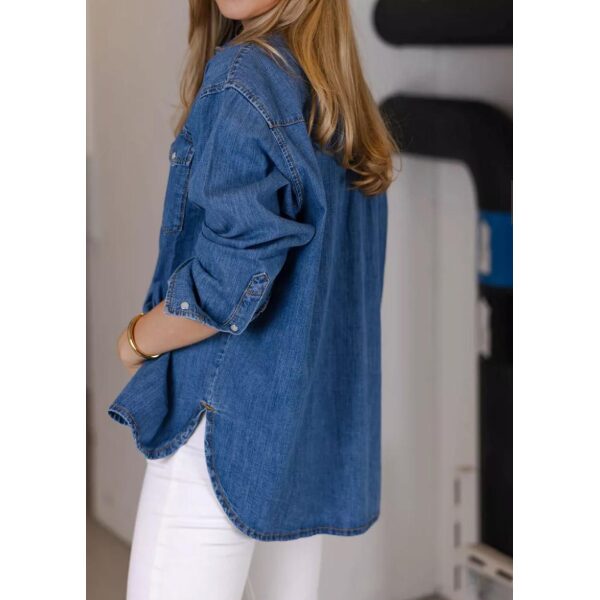 Angela Light Blue Vintage Shirt - Bilde 2