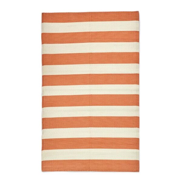 Stripet plast teppe Coral&creme stripe