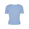 Rib Knit Short Sleeve - Light Blue - Bilde 2