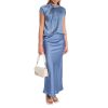 Vicky Heavy Sateen Skirt - Smoke Blue - Bilde 4