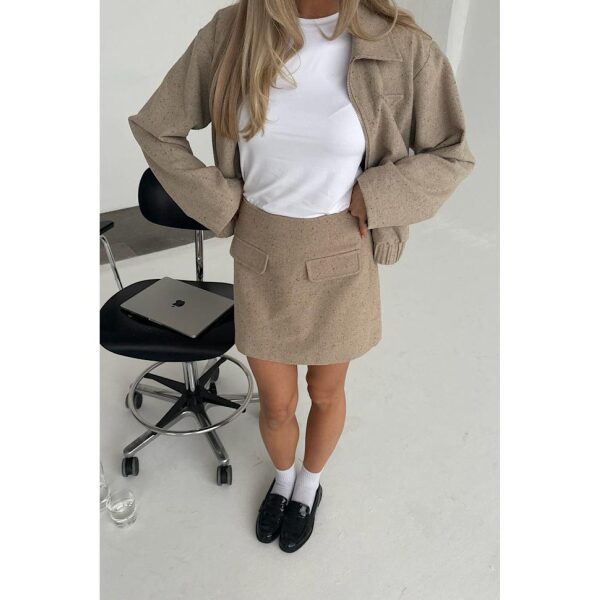 SARAHIC Mini Skirt - Beige Melange