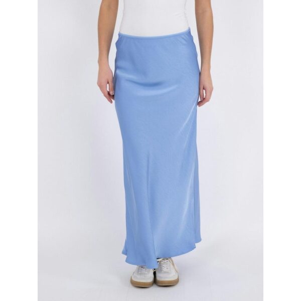 Vicky Heavy Sateen Skirt - Smoke Blue