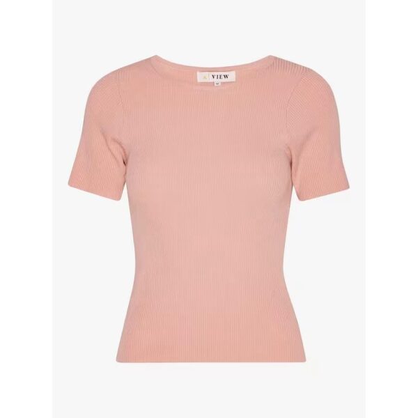 Rib Knit Short Sleeve - Rose