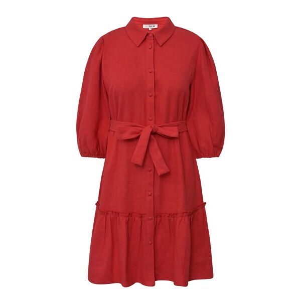 Linen dress - Red - Bilde 4