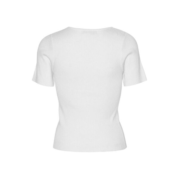 Rib Knit Short Sleeve - White - Bilde 4