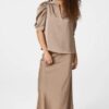 Vicky Heavy Sateen Skirt - Dark Taube