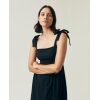 Bow-Strap Seersucker Summer Dress Black - Bilde 2