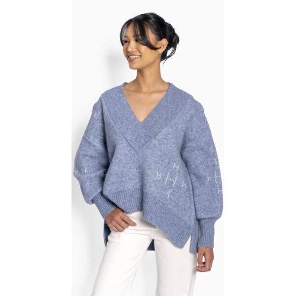 Fam V-neck Sweater - Faded Denim