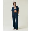 High Waist Wide-Leg Linen Pant Dark Blue - Bilde 3